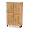 Baxton Studio Winda Modern and Contemporary Oak Brown Finished Wood 4-Door Shoe Storage Cabinet 190-11989-ZORO - alternate 9